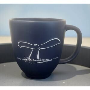 Wyland Whale Tail Ceramic Mug Ocean Art Coffee Cup by Encore (2002) Blue White